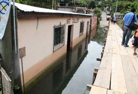 área afectada en Santiago Atitlán