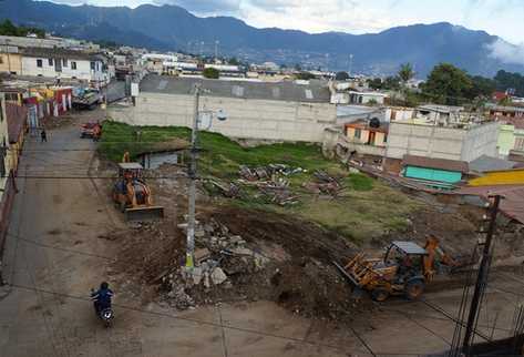 Daños en Centro Histórico marquense. (Foto Prensa Libre: Mynor Toc)