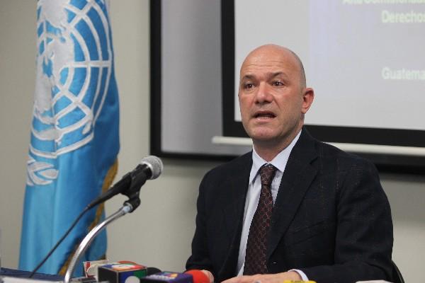 Alberto Brunori, representante de la Oficina del Alto Comisionado de la ONU para los Derechos Humanos en Guatemala. (Foto Prensa Libre)