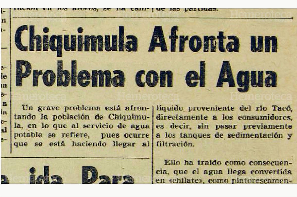 Nota del 21/6/1961 sobre agua contaminada en Chiquimula. (Foto: Hemeroteca PL)