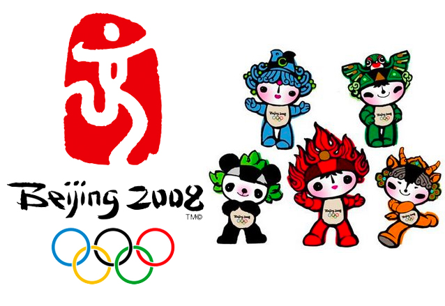 El logo oficial y las mascotas Fuwa de los Juegos Olímpicos de Pekín 2008. (Foto: Hemeroteca PL)