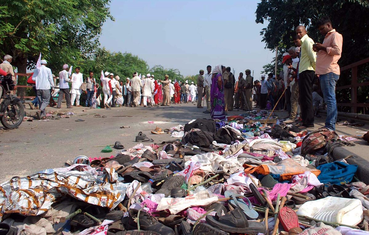 Zona de la India donde ocurrió una estampida humana. (Foto Prensa Libre: AFP)