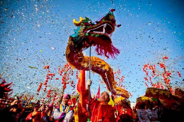 Festejos de Año Nuevo Lunar en China. (Foto Prensa Libre: AP)