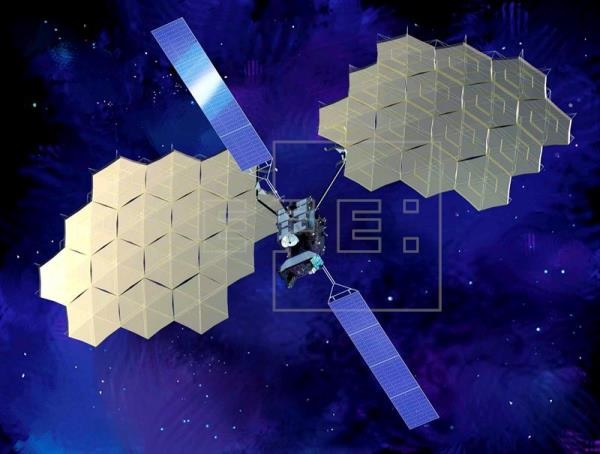 Imagen generada por ordenador sin fecha, que muestra al satélite Kiku nº 8, el mayor satélite de comunicaciones de Japón. (Foto Prensa Libre: EFE/Archivo)