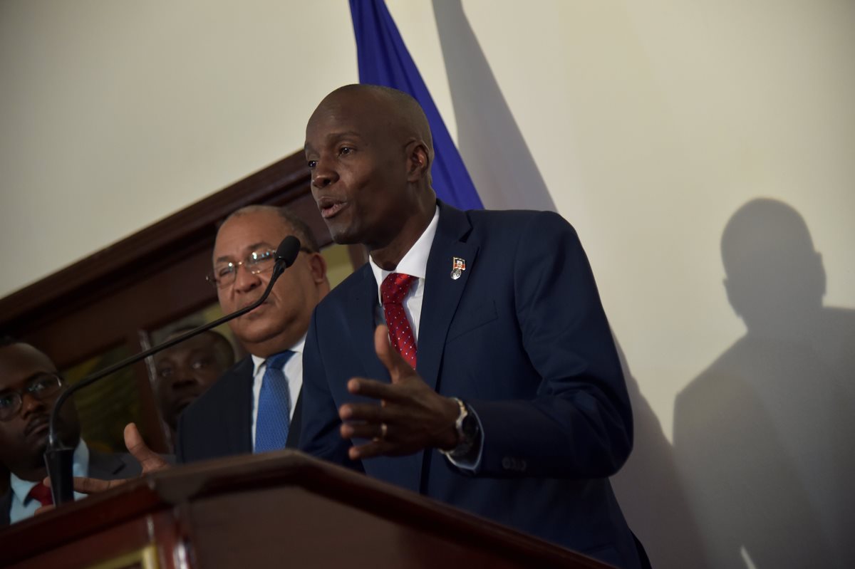 Jovenel Moise, presidente de Haití en su participación de la cumbre Caricom (Foto Prensa Libre: AFP)