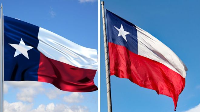 Confusión entre las banderas de Texas y Chile. THINKSTOCK