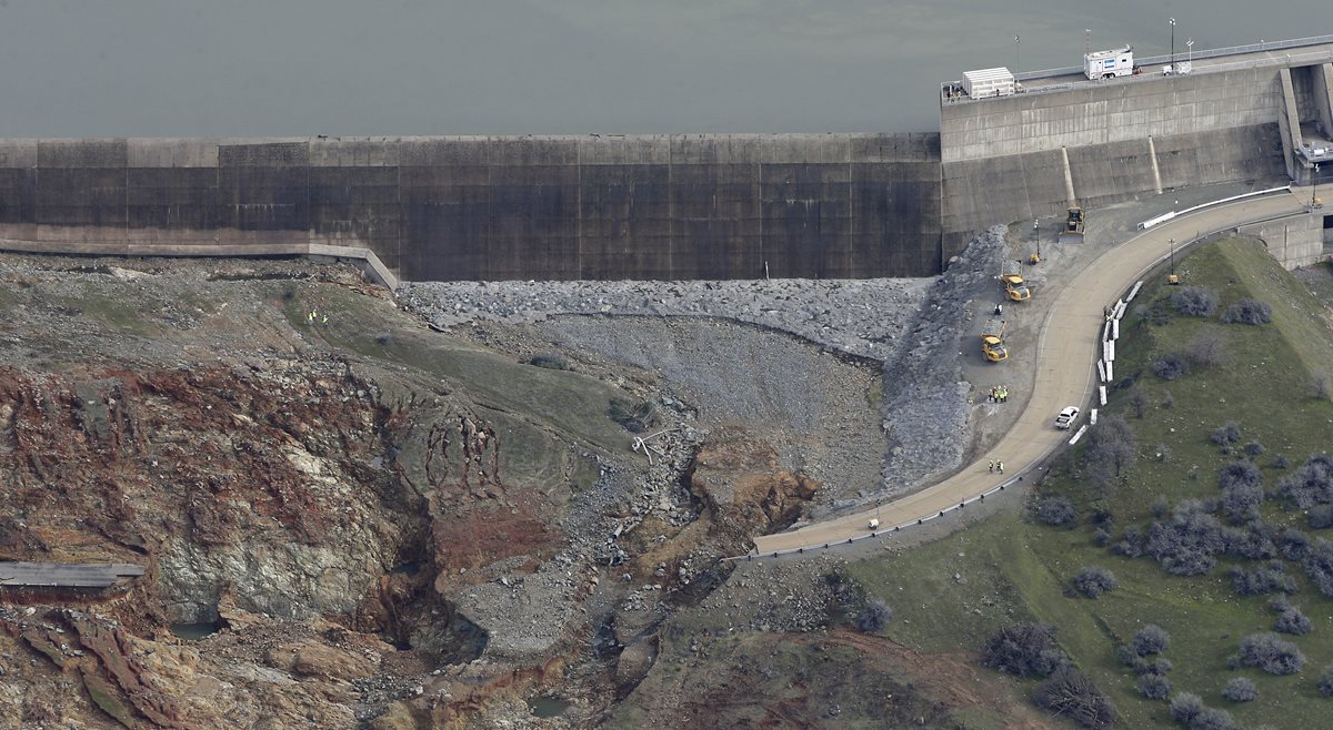Área de la erosión en  Oroville, California. 
