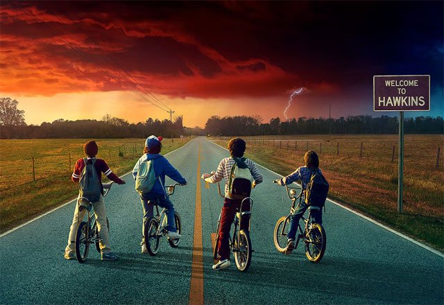 Póster promocional de la serie de Netflix "Stranger Things", segunda temporada.