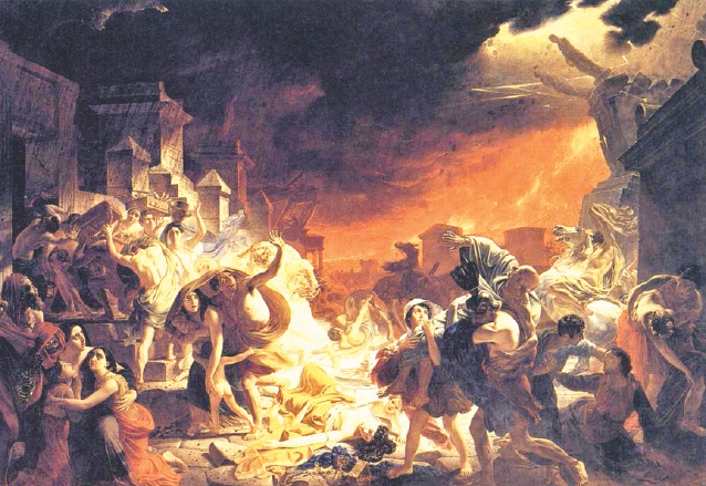 Pintura que recrea la destrucción de Pompeya. El último día de Pompeya de Karl Pavlovic Bryulov (1798-1877). (Foto: Hemeroteca PL)