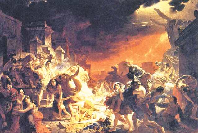 Pintura que recrea la destrucción de Pompeya. El último día de Pompeya de Karl Pavlovic Bryulov (1798-1877). (Foto: Hemeroteca PL)