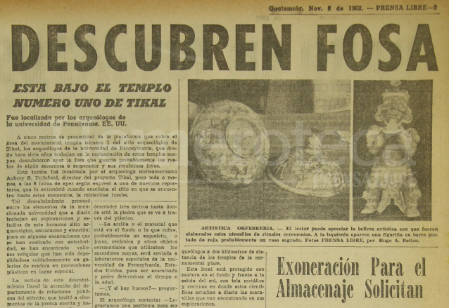 Nota de Prensa Libre del 8/11/1962. (Foto: Hemeroteca PL)