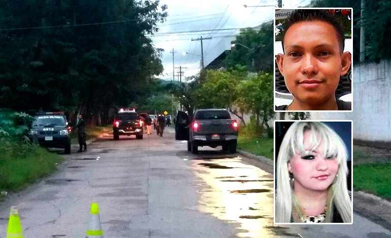 Inserto, las fotos de los hermanos Madrid Rivero que fueron encontrados muertos junto a un guatemalteco en San Pedro Sula, Honduras. (Foto Prensa Libre: La Tribuna)