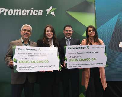Banco Promerica Guatemala entrega donativo del programa Puntos Promerica Verdes de su tarjeta Jade en apoyo a los programas educativos y ambientales en el país