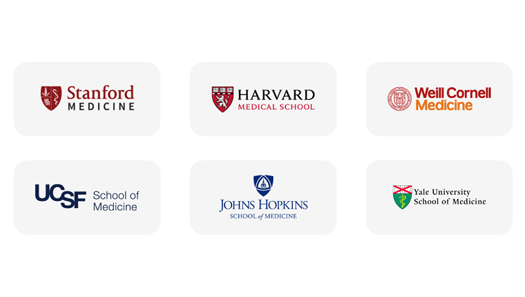 Algunas de las universidades de las cuales se han graduado los especialistas de Mederva Health.