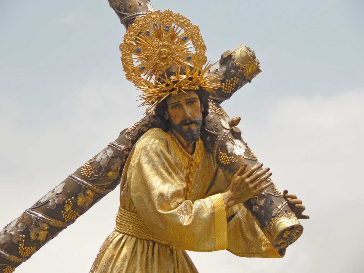 Jesús Nazareno de la Merced en su procesión de Viernes Santo 2019. (Foto Prensa Libre: Néstor Galicia)