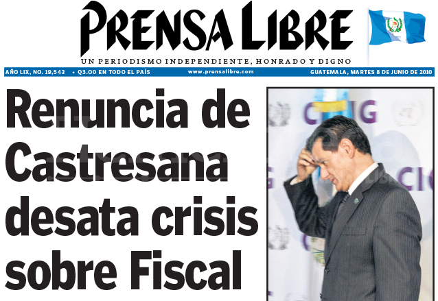 Titular de Prensa Libre del 8 de junio de 2010. (Foto: Hemeroteca PL)
