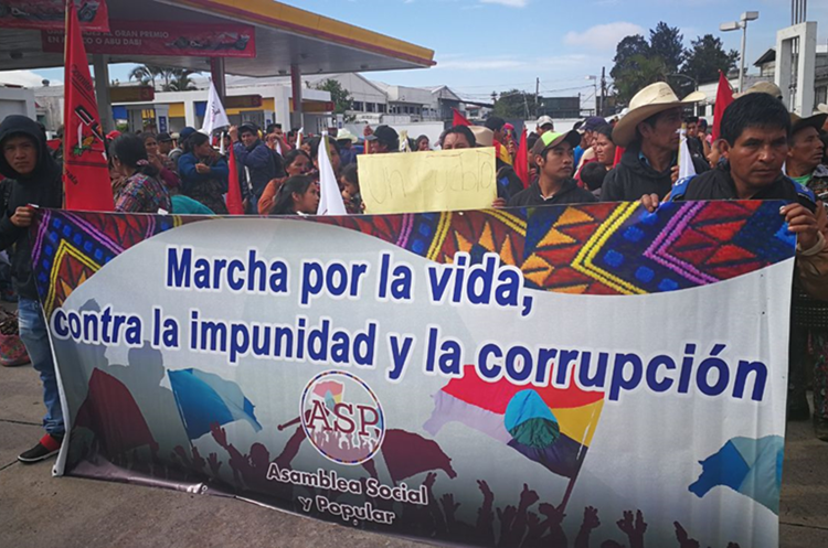 Campesinos marchan en la capital para rechazar los actos de corrupción. (Foto Prensa Libre: Hemeroteca PL)