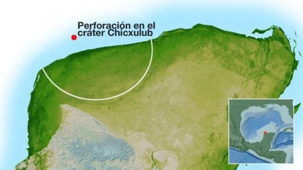 La nueva investigación apunta a que la población de dinosaurios ya iba en declive antes de que se diera el impacto de un meteorito en la península de Yucatán (México). NASA