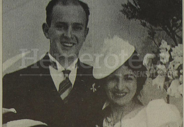 Arturo Herbruger Asturias y Esther Castañeda el día de su boda en 1939.  (Foto: Hemeroteca PL)