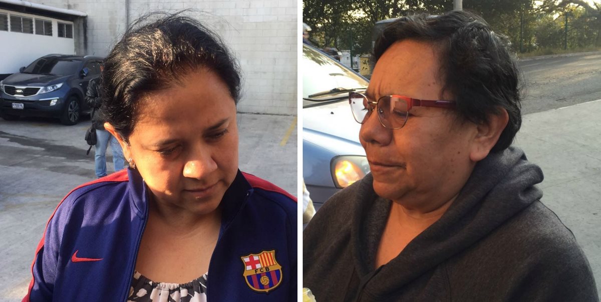 Deyanira Herrera Juárez y Mayra Azurdia García, señaladas de adopción irregular. (Foto Prensa Libre: PNC)