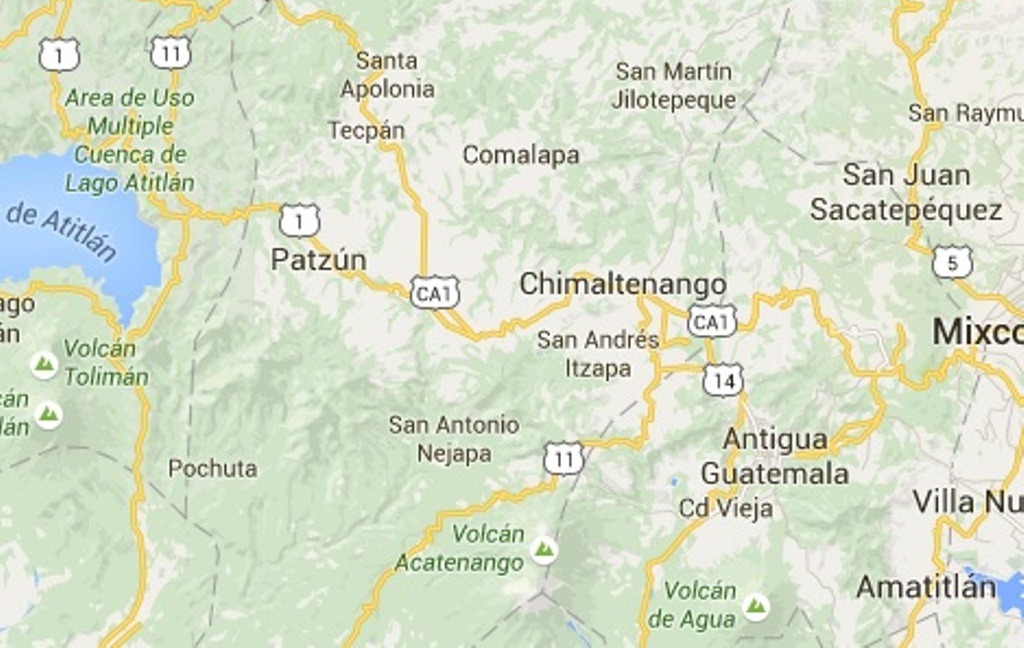 Mapa de Chimaltenango, donde se dictaron ambas condenas. (Foto Prensa Libre: Google Maps).