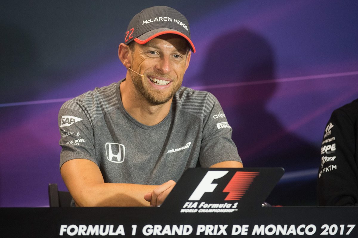 Jenson Button de McLaren durante la conferencia de prensa del GP de Mónaco. (Foto Prensa Libre: AFP)