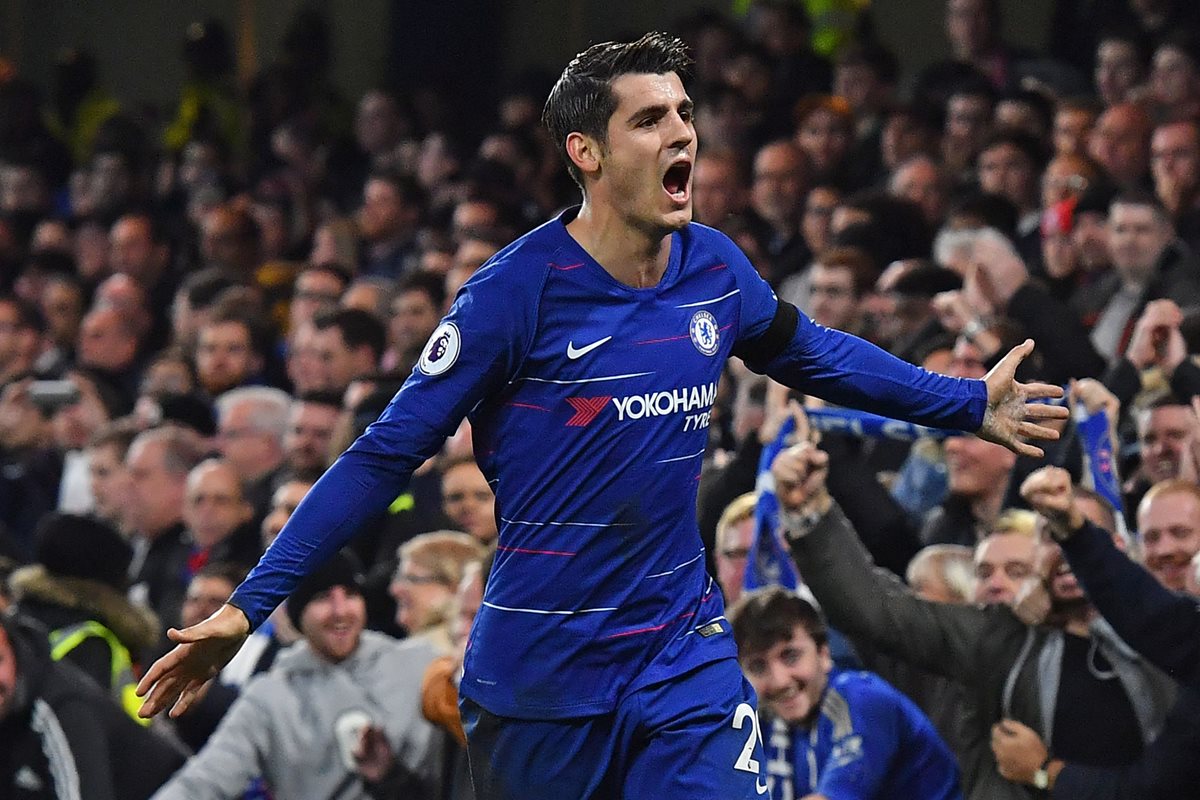 Álvaro Morata festejó a lo grande con el Chelsea. (Foto Prensa Libre: AFP)