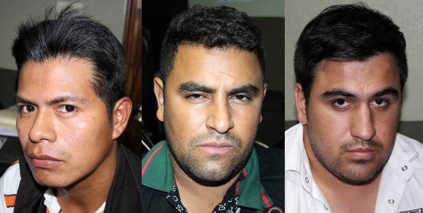 Los tres capturados son sindicados de secuestrar a un hombre en Coatepeque, Quetzaltenango. (Foto Prensa Libre: PNC)
