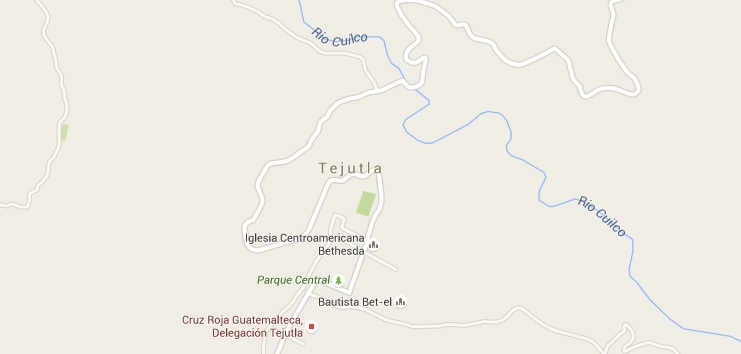 Un estudiante apareció muerto dentro de un sanitario de un establecimiento.en Tejutla, San Marcos. (Foto Prensa Libre: Google Map)