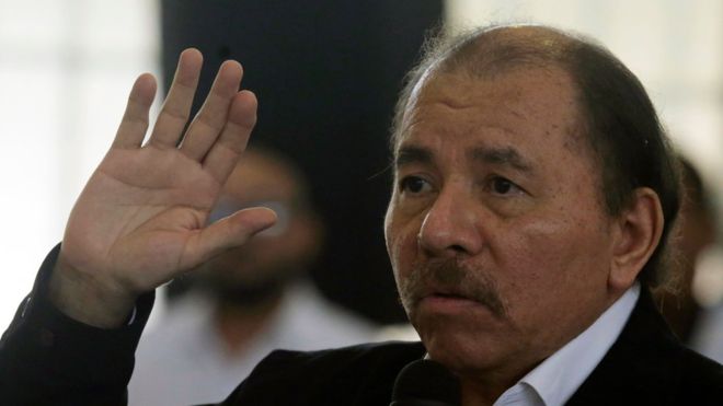 El presidente Daniel Ortega respondió a los reclamos de líderes de manifestantes que han protestado contra su gobierno. AFP
