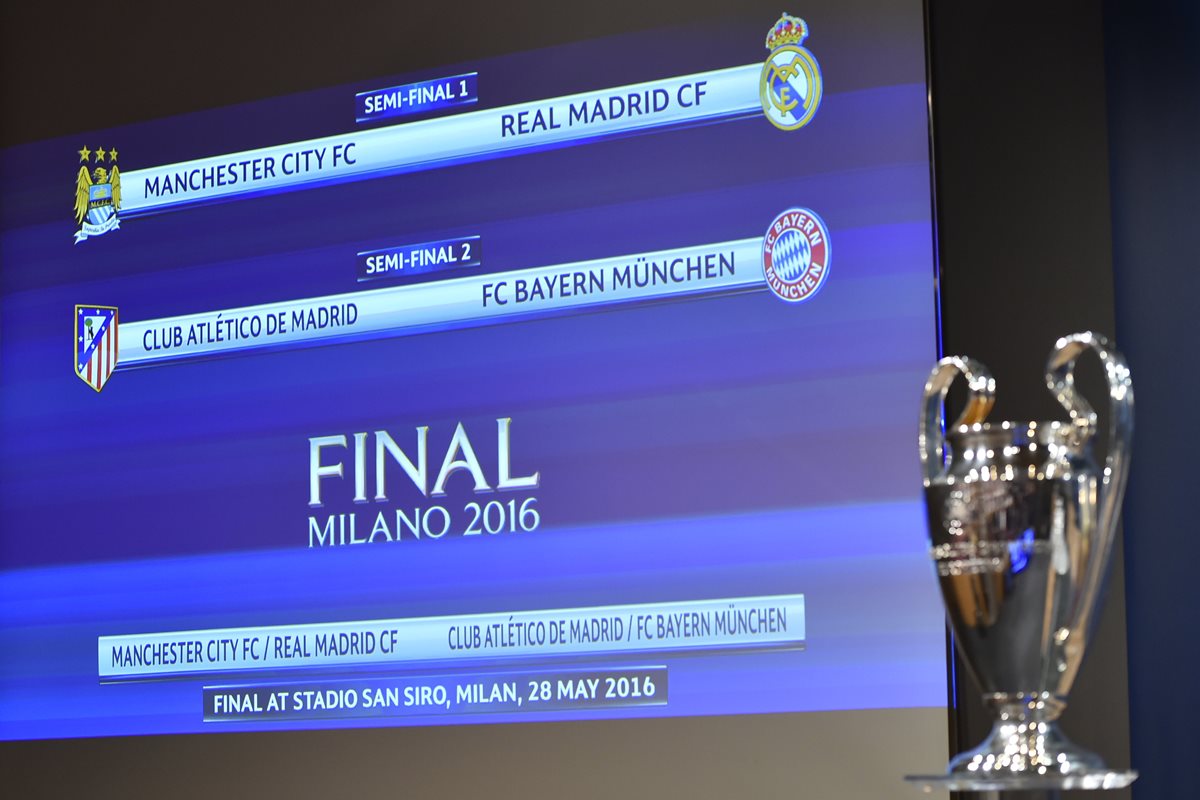 Así quedaron las llaves de semifinales de la Champions. (Foto Prensa Libre: AFP)