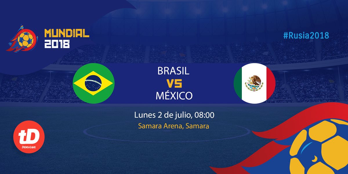Brasil y México sostendrán uno de los duelos más esperados de la Copa del Mundo 2018. (Foto Prensa Libre: TodoDeportes)