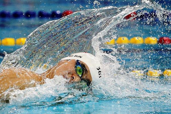 Sun Yang, dio positivo por trimetazidina en un control antidopaje. (Foto Prensa Libre: AP)