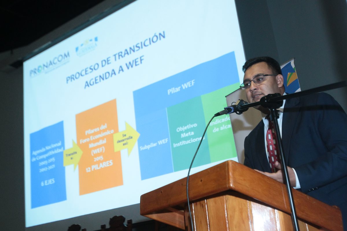 José Suriano, director ejecutivo de Pronacom durante la presentación ante el Consejo Asesor. (Foto Prensa Libre: Alvaro Interiano)