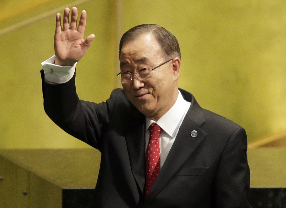 Ban Ki-moon deja el cargo en la ONU luego de 10 años. (Foto Prensa Libre: AP).