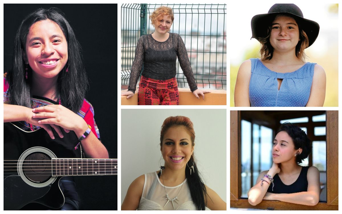 Sara Curruchich, Magda Angélica, Dominique Hunziker, Fabiola Roudha e Isabel Alarcón. (Fotos Prensa Libre: Hemeroteca PL)