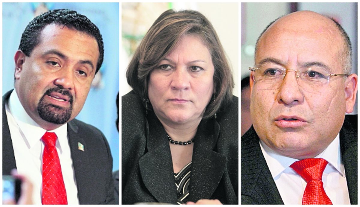 Mario Yanes, Mirza Arreaga y Luis Chávez, ligados a proceso por tráfico de influencias. (Foto Prensa Libre: Hemeroteca PL)