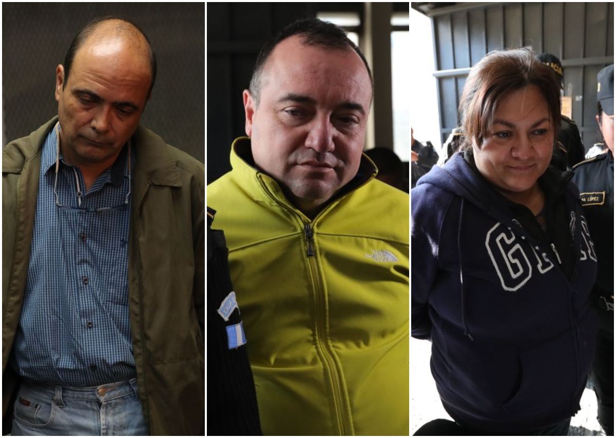 Dino Fabricio Quatrinni Gómez, Felipe Estuardo Ozaeta Castellanos y Ana Patricia Monge son tres de los ocho capturados por el caso de corrupción conocido como Blindados. (Foto: Estuardo Paredes)