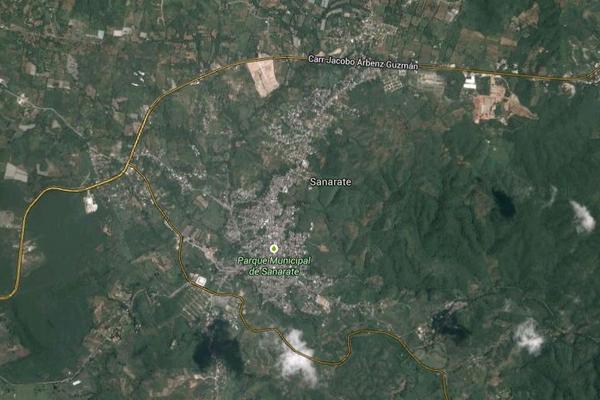 Fotografía satelital de Sanarate, El Progreso, Guatemala. (Foto Prensa Libre: Google Maps)