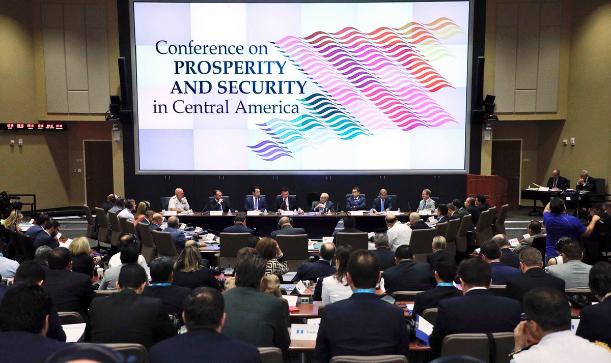 Jefes de gobierno de Estados Unidos, México y triángulo norte de Centroamérica inician actividades en Conferencia para la Prosperidad y Seguridad. (Foto Prensa Libre: Gobierno de Guatemala)
