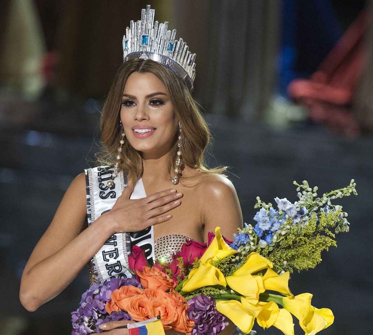 La reina colombiana asegura que no siente rencor por lo ocurrido el día de la coronación de Miss Universo. (Foto Prensa Libre: AFP)