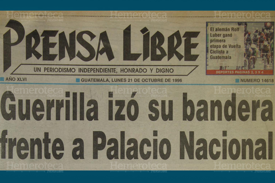 Titular de Prensa Libre del 21 de octubre de 1996. (Foto: Hemeroteca PL)