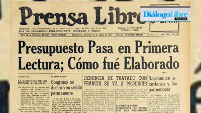 El 21 de junio de 1953 se publicó en portada sobre la aprobación del presupuesto de 1953-54.(Foto Prensa Libre: Hemeroteca PL)