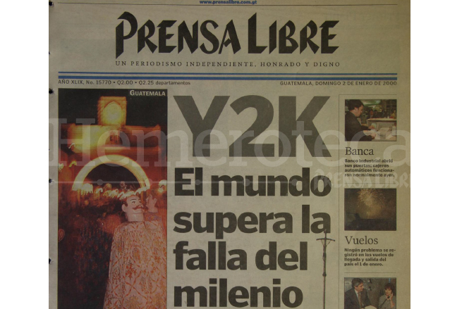Portada de Prensa Libre del 2 de enero de 2000. (Foto: Hemeroteca PL)