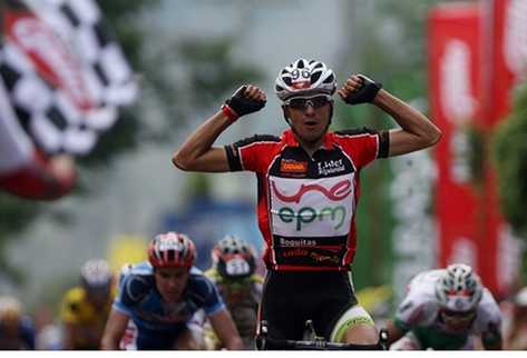 Juan Pablo Suárez, del equipo EPM-UNE, de Colombia, estará en la edición 52 de la Vuelta a Guatemala. El corredor ganó dos etapas en la versión del año pasado. (Foto Prensa Libre: Romeo Rios)