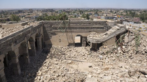 Nebi Yunus, el sitio donde estaba emplazado un palacio, ha sufrido más daño de lo que se pensaba y corre peligro de colapsar. GETTY IMAGES