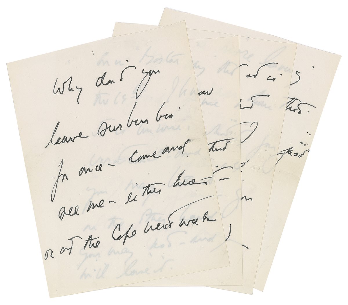 La carta de amor escrita a mano por el asesinado presidente de EE. UU., John F. Kennedy a una de sus supuestas amantes. (Foto Prensa Libre: AP).