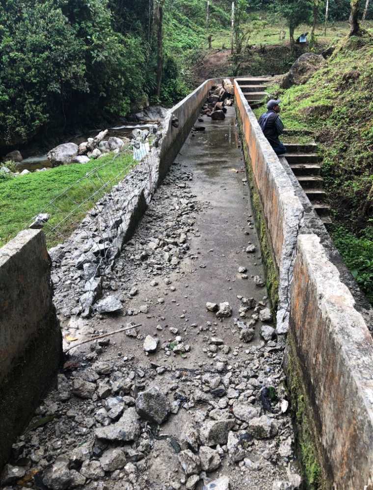 Parte de la obra de la hidroeléctrica en Purulhá fue destruida, según empresarios. (Foto, Prensa Libre: Cortesía).