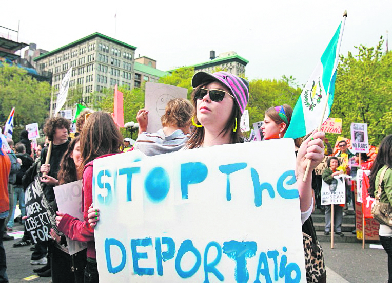 Guatemaltecos protestan por las deportaciones en EE. UU. (Foto Prensa Libre: Hemeroteca PL)