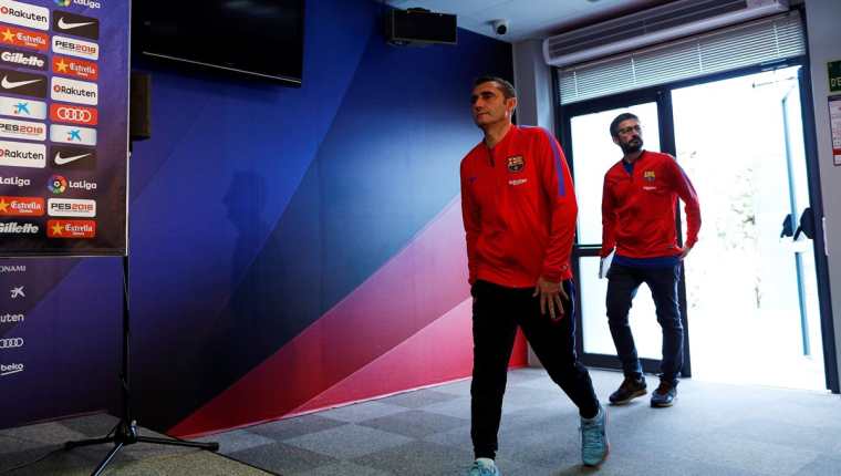 El técnico Ernesto Valverde aseguró que falta mucho para asegurar que han ganado la Liga. (Foto Prensa Libre: EFE)
